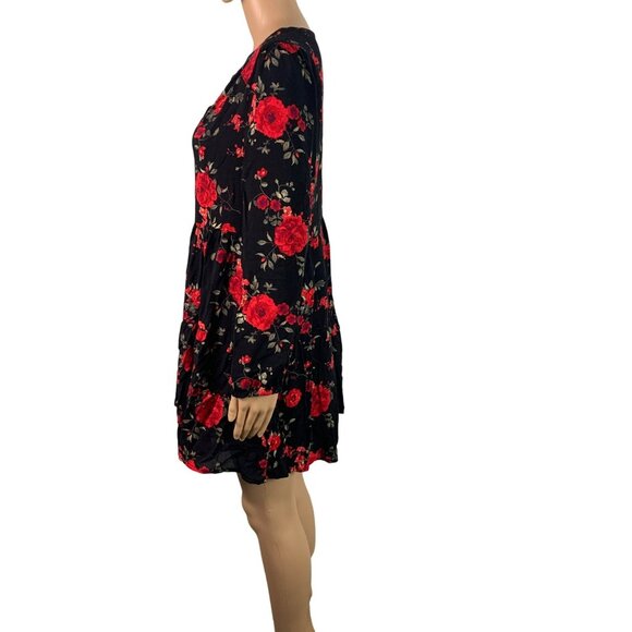 🟣🟣🟣 J FOR JUSTIFY Women's Size Medium Floral 3/4 Sleeve Shift Dress - Picture 5 of 9
